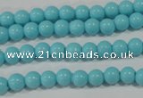 CTU1211 15.5 inches 6mm round synthetic turquoise beads