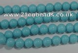 CTU1212 15.5 inches 8mm round synthetic turquoise beads