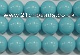 CTU1215 15.5 inches 14mm round synthetic turquoise beads