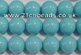 CTU1215 15.5 inches 14mm round synthetic turquoise beads