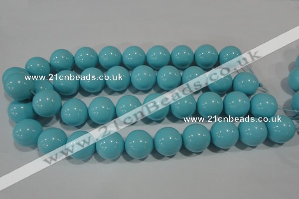 CTU1218 15.5 inches 20mm round synthetic turquoise beads