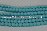 CTU1220 15.5 inches 4mm faceted round synthetic turquoise beads