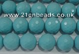 CTU1222 15.5 inches 8mm faceted round synthetic turquoise beads