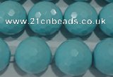 CTU1227 15.5 inches 18mm faceted round synthetic turquoise beads