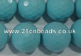 CTU1228 15.5 inches 20mm faceted round synthetic turquoise beads