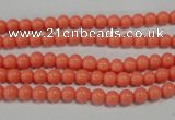 CTU1311 15.5 inches 4mm round synthetic turquoise beads