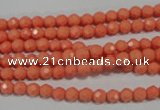 CTU1320 15.5 inches 3mm faceted round synthetic turquoise beads