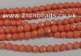 CTU1321 15.5 inches 4mm faceted round synthetic turquoise beads