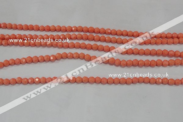 CTU1330 15.5 inches 2mm faceted round synthetic turquoise beads