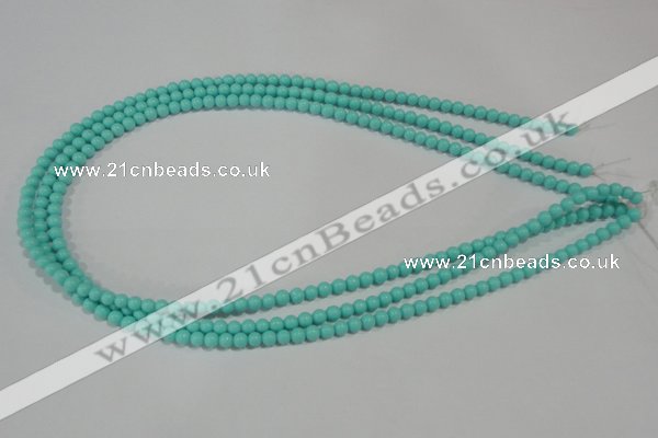 CTU1380 15.5 inches 4mm round synthetic turquoise beads