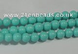 CTU1382 15.5 inches 6mm round synthetic turquoise beads