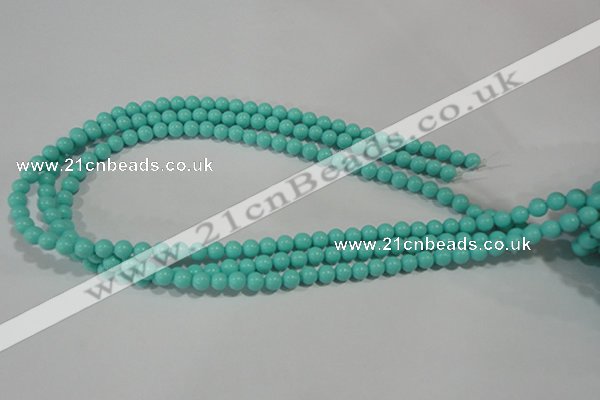 CTU1382 15.5 inches 6mm round synthetic turquoise beads