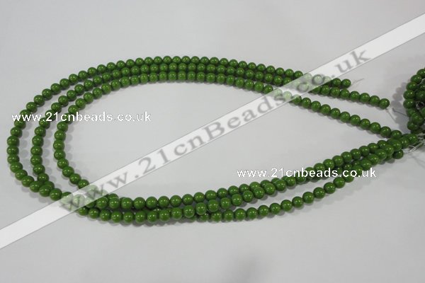 CTU1390 15.5 inches 4mm round synthetic turquoise beads
