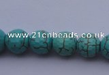 CTU14 15.5 inches 10mm faceted round blue turquoise beads Wholesale