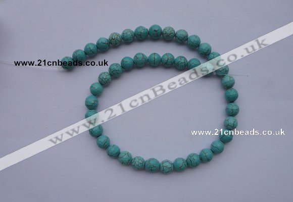 CTU14 15.5 inches 10mm faceted round blue turquoise beads Wholesale