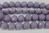 CTU1410 15.5 inches 4mm faceted round synthetic turquoise beads
