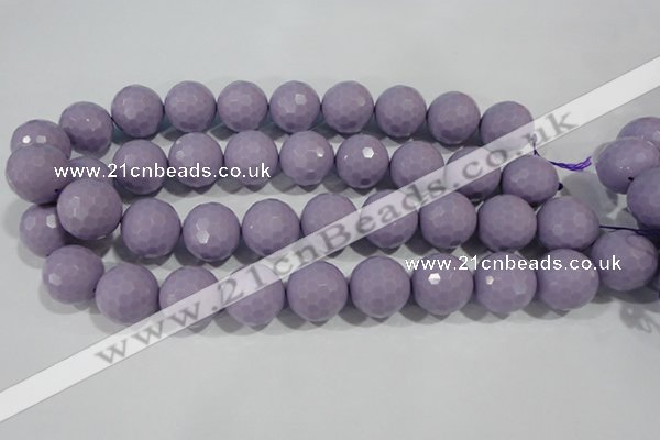 CTU1411 15.5 inches 6mm faceted round synthetic turquoise beads