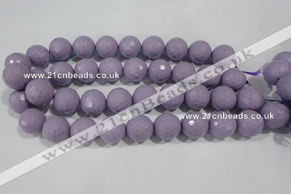 CTU1415 15.5 inches 14mm faceted round synthetic turquoise beads