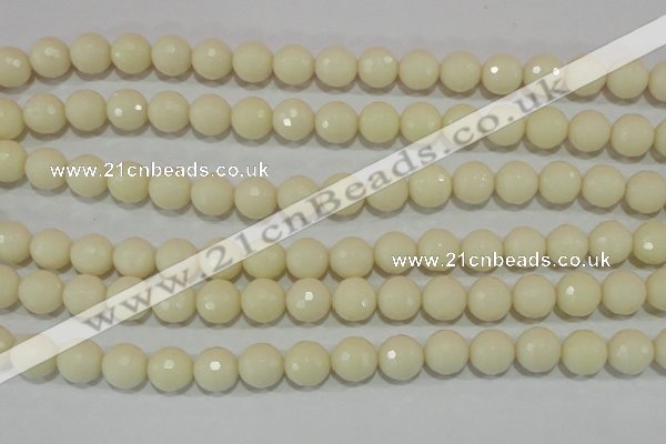 CTU1445 15.5 inches 12mm faceted round synthetic turquoise beads