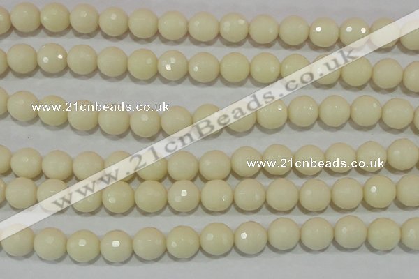 CTU1448 15.5 inches 18mm faceted round synthetic turquoise beads