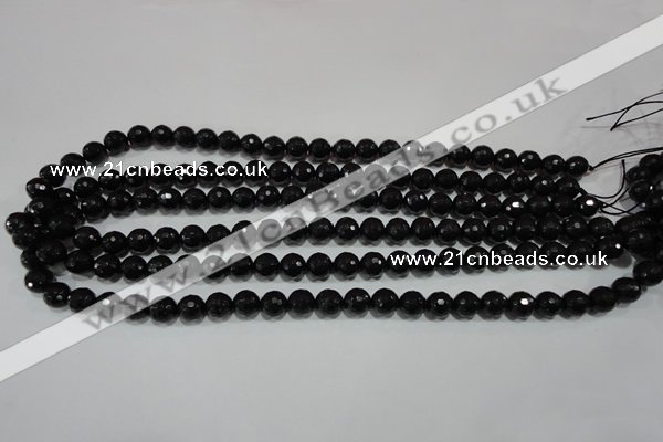 CTU1483 15.5 inches 8mm faceted round synthetic turquoise beads