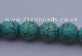 CTU15 15.5 inches 12mm faceted round blue turquoise beads Wholesale