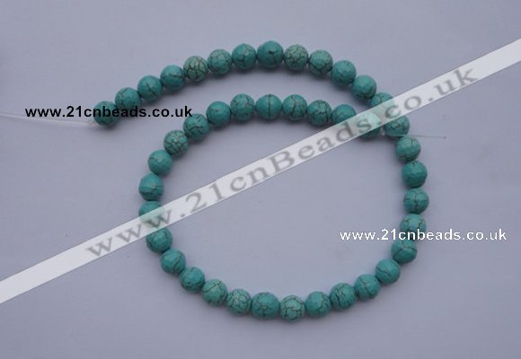 CTU15 15.5 inches 12mm faceted round blue turquoise beads Wholesale