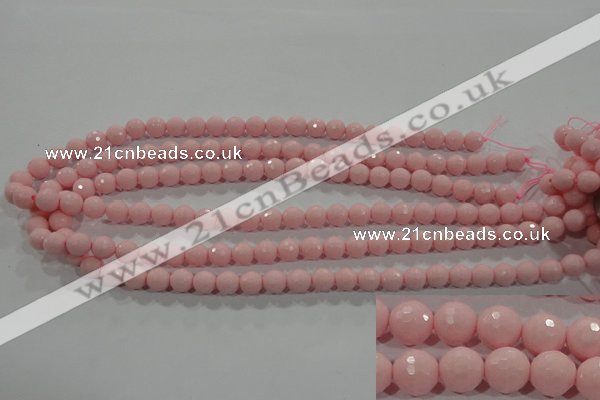 CTU1513 15.5 inches 8mm faceted round synthetic turquoise beads