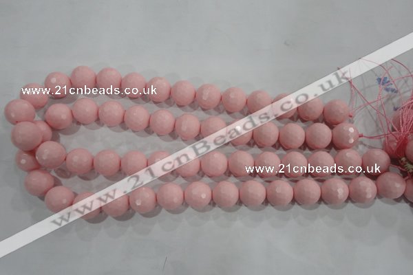 CTU1514 15.5 inches 10mm faceted round synthetic turquoise beads