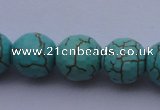 CTU16 15.5 inches 16mm faceted round blue turquoise beads Wholesale
