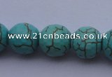 CTU16 15.5 inches 16mm faceted round blue turquoise beads Wholesale