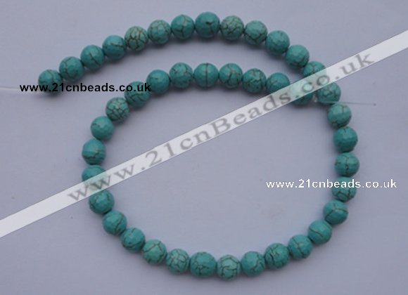 CTU16 15.5 inches 16mm faceted round blue turquoise beads Wholesale