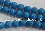 CTU1620 15.5 inches 4mm round synthetic turquoise beads