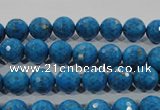 CTU1632 15.5 inches 8mm faceted round synthetic turquoise beads