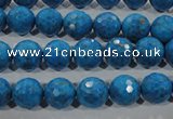 CTU1633 15.5 inches 10mm faceted round synthetic turquoise beads