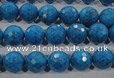 CTU1634 15.5 inches 12mm faceted round synthetic turquoise beads