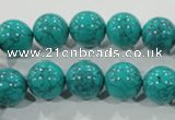 CTU1675 15.5 inches 12mm round synthetic turquoise beads