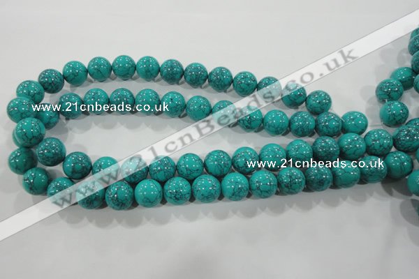 CTU1675 15.5 inches 12mm round synthetic turquoise beads