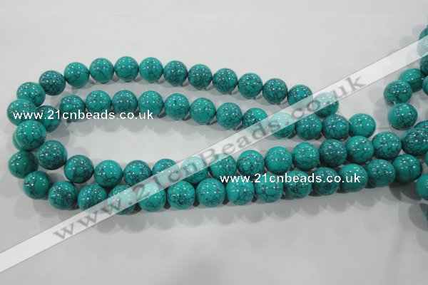 CTU1676 15.5 inches 14mm round synthetic turquoise beads