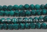 CTU1681 15.5 inches 4mm faceted round synthetic turquoise beads