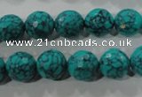 CTU1685 15.5 inches 12mm faceted round synthetic turquoise beads