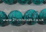 CTU1689 15.5 inches 20mm faceted round synthetic turquoise beads