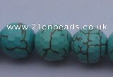 CTU17 15.5 inches 18mm faceted round blue turquoise beads Wholesale