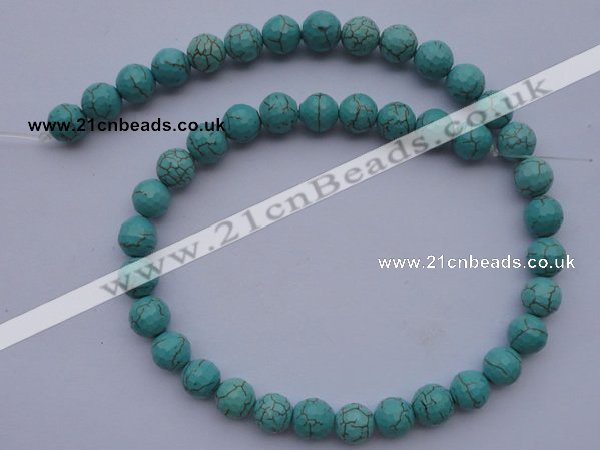 CTU17 15.5 inches 18mm faceted round blue turquoise beads Wholesale