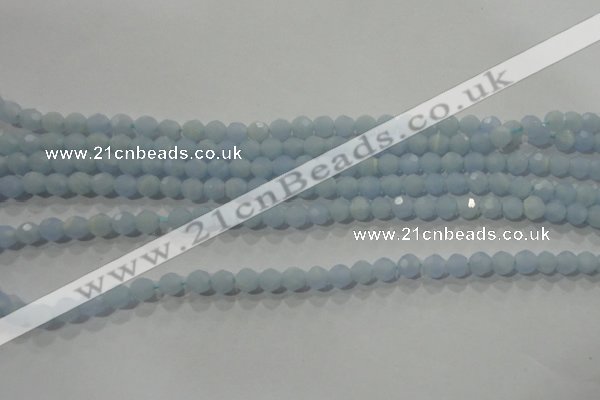 CTU1741 15.5 inches 4mm faceted round synthetic turquoise beads