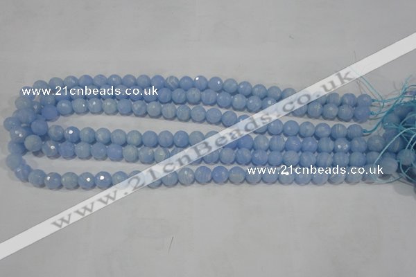 CTU1743 15.5 inches 8mm faceted round synthetic turquoise beads