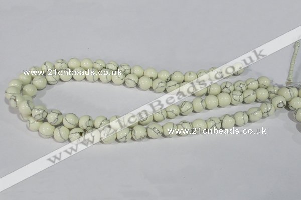 CTU1795 15.5 inches 12mm round synthetic turquoise beads