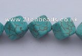 CTU18 15.5 inches 10*10mm cublc blue turquoise strand beads Wholesale