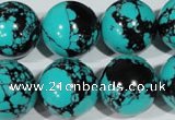 CTU1809 15.5 inches 20mm round synthetic turquoise beads