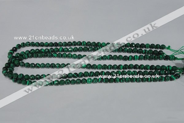 CTU1822 15.5 inches 6mm faceted round synthetic turquoise beads